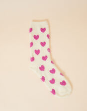 All Over Heart Cosy Socks, , large