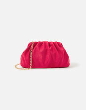 Suedette Soft Pleat Clutch, , large
