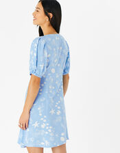 Tie-Front Shoreline Mini Dress, Blue (BLUE), large