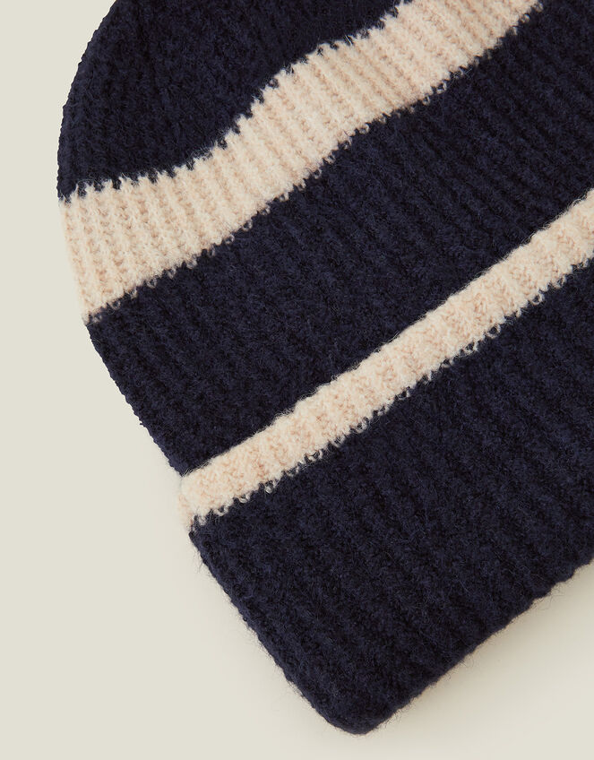 Lucy Stripe Beanie in Wool Blend, , large