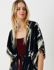 Tie Dye Kaftan in LENZING™ ECOVERO™ , Black (BLACK), large