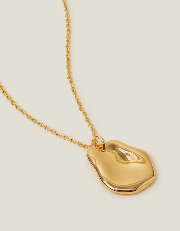 14ct Gold-Plated Molten Pendant Necklace, , large