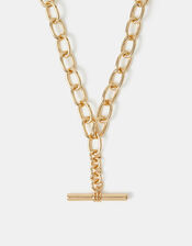 T-Bar Link Chain Necklace, Gold (GOLD), large