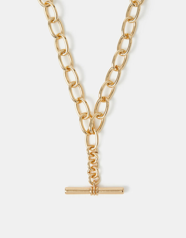 T-Bar Link Chain Necklace, Gold (GOLD), large