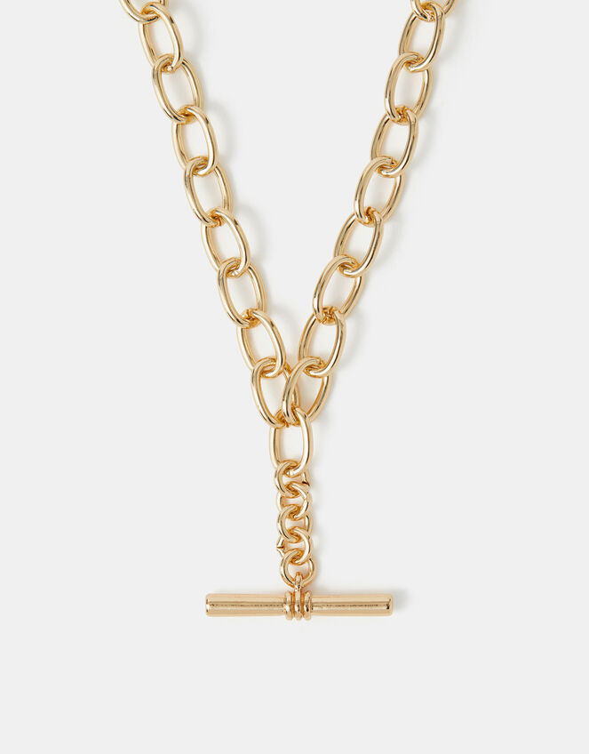 T-Bar Link Chain Necklace, Gold (GOLD), large