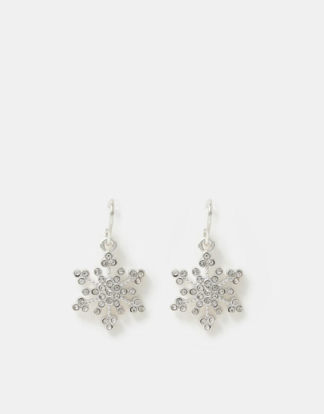 Mini Snowflake Drop Earrings, , large