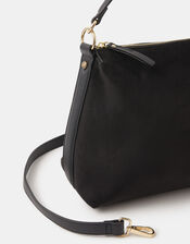 Slouchy Suedette Handbag, Black (BLACK), large