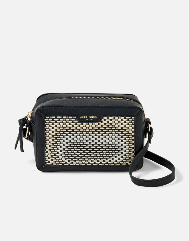 Woven Mono Cross-Body Bag, , large