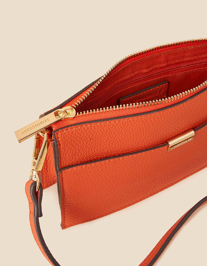 Small Zip Cross-Body Bag, Orange (ORANGE), large