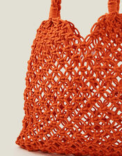 Open Weave Shopper Bag, Orange (ORANGE), large