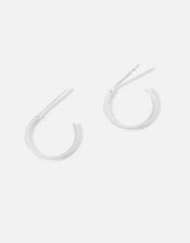 Sterling Silver Huggie Hoop Earrings, , large