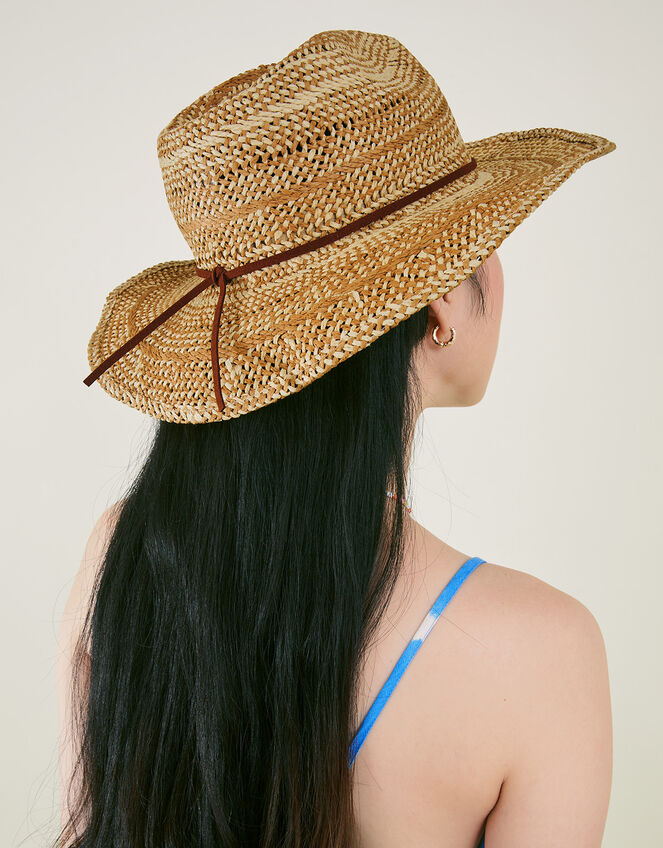 Two-Tone Weave Straw Hat, , large