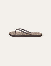 Leopard Print Flip Flops, Multi (DARKS-MULTI), large