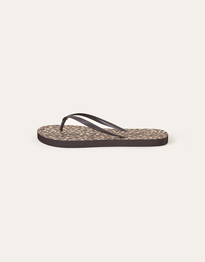 Leopard Print Flip Flops, Multi (DARKS-MULTI), large