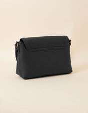 Large Fold Over Cross-Body Bag, Black (BLACK), large