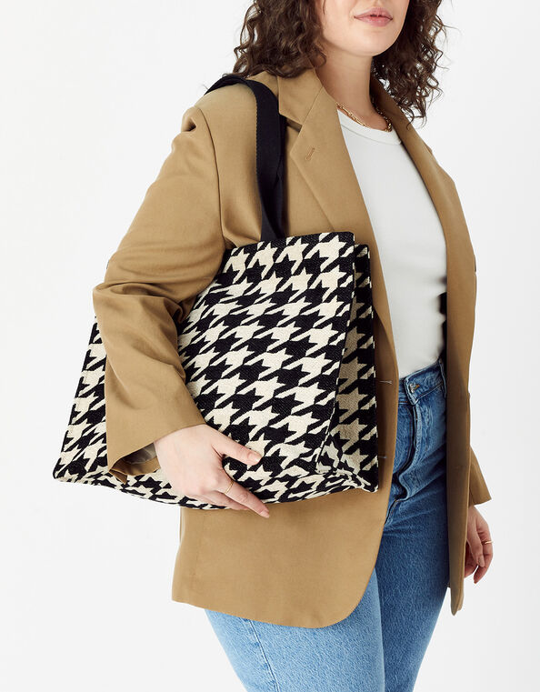 Textile Dogtooth Tote Bag, , large