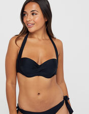 Mariah Moulded Cup Bandeau Bikini Top, Black (BLACK), large