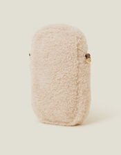 Faux Shearling Cross-Body Phone Bag, , large
