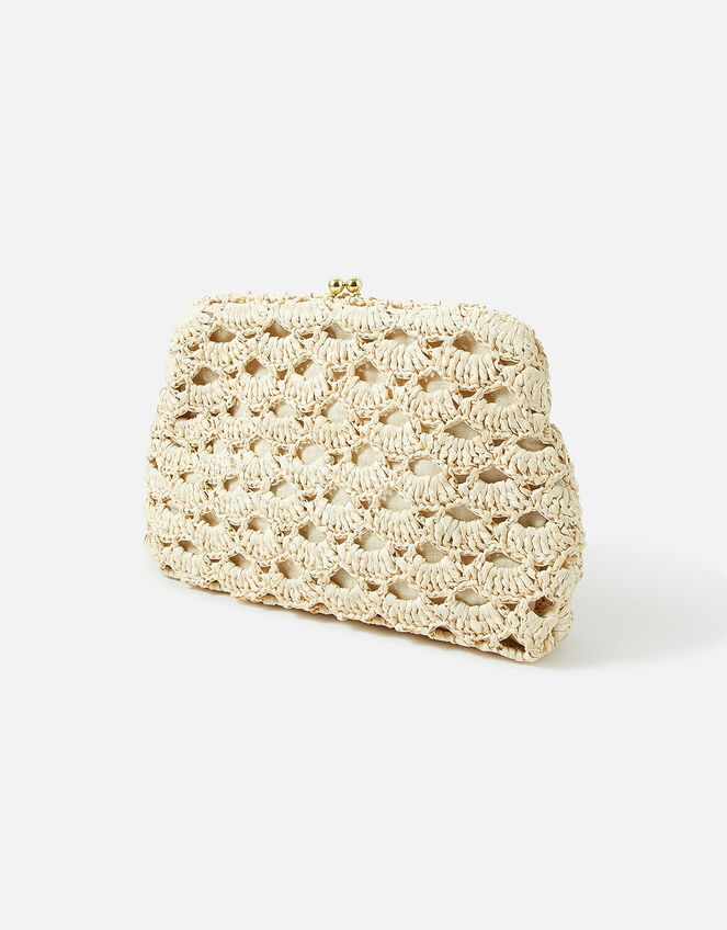Raffia Clutch Bag, Natural (NATURAL), large