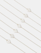 Sterling Silver Heart Initial Bracelet, Silver (ST SILVER), large