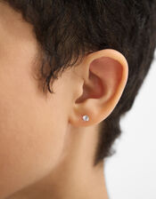 2-Pack 14ct Gold-Plated Surgical Steel Diamant&eacute; Flatback Earrings, , large