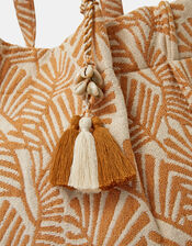 Palm Print Beach Tote Bag, , large