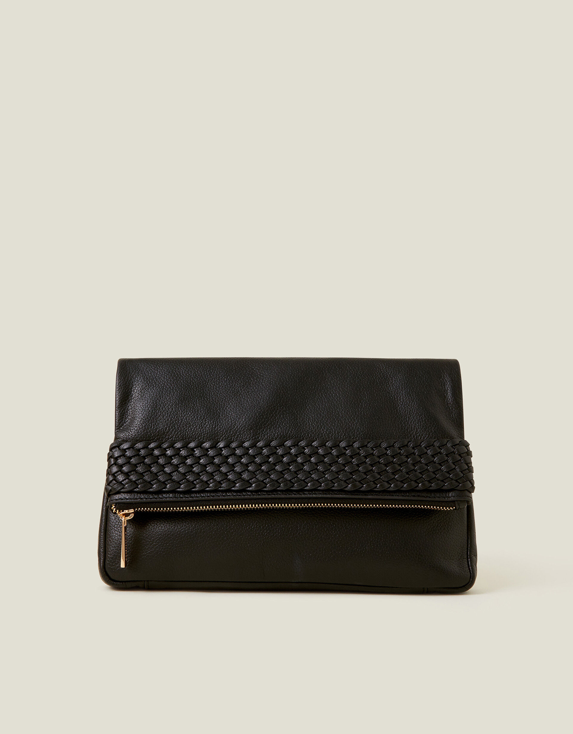 Leather Woven Clutch Bag Black Leather Bags Accessorize Global