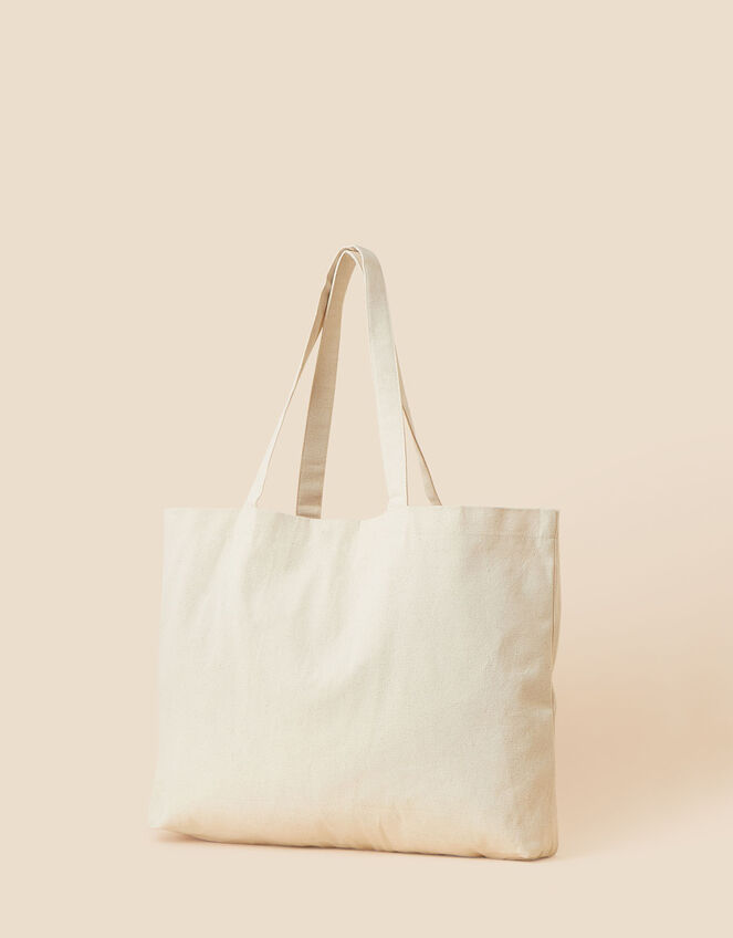 Floral Embroidered Shopper Bag, , large