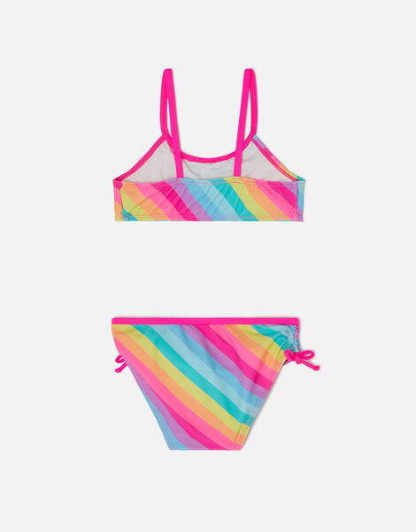 Girls Rainbow Stripe Bikini Set Multi, Multi (BRIGHTS-MULTI), large