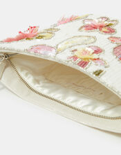 Floral Sequin Clutch Bag, , large