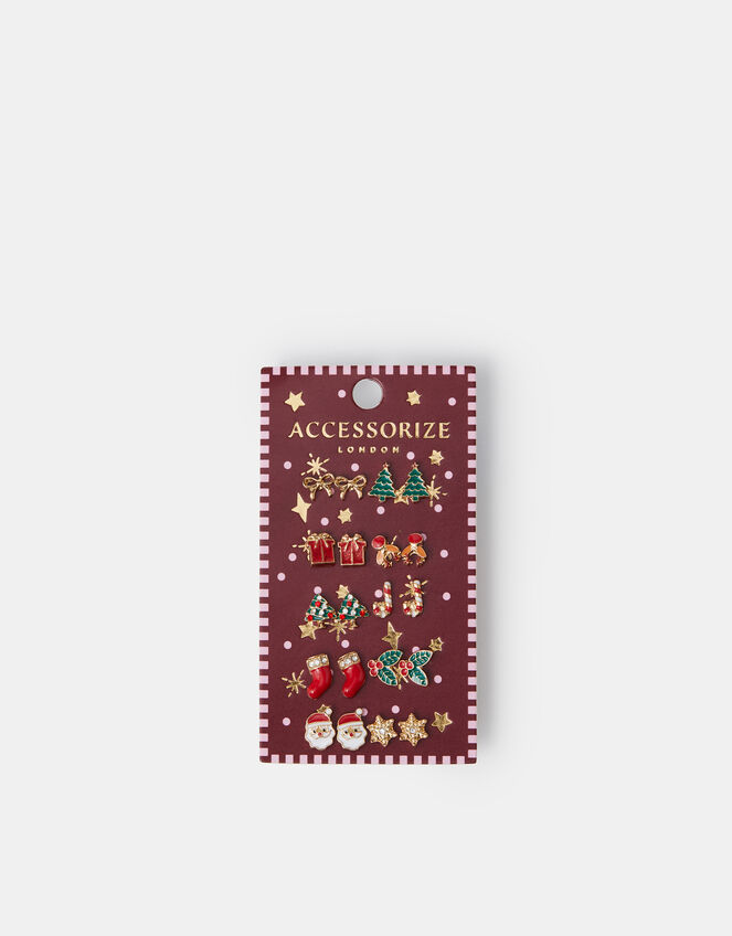 10-Pack Christmas Stud Earrings, , large