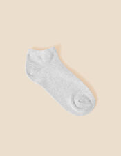 Supersoft Cotton Ankle Socks Set of Three, Grey (GREY), large