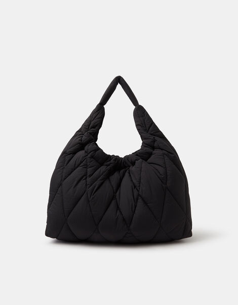 Nylon Quilted Shopper Bag, , large