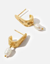 14ct Gold-Plated Grecian Pearl Drop Earrings, , large