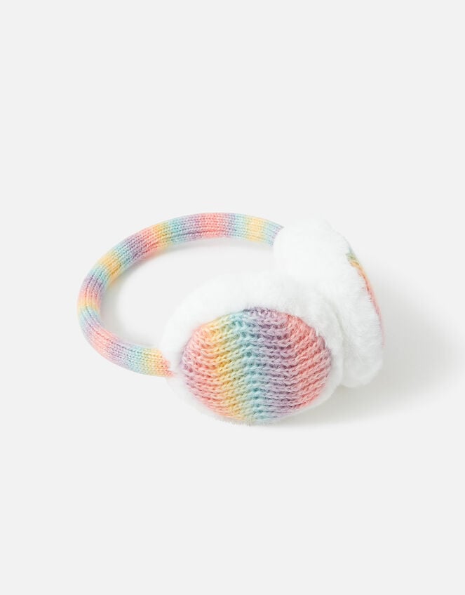 Girls Rainbow Space Dye Ear Muffs, , large