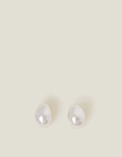 Sterling Silver-Plated Chunky Teardrop Earrings, , large