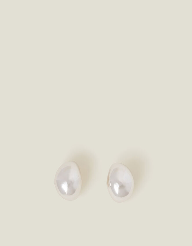 Sterling Silver-Plated Chunky Teardrop Earrings, , large