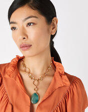Stone Pendant Collar Necklace, , large