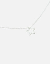 Sterling Silver Cut-Out Star Pendant Necklace, , large