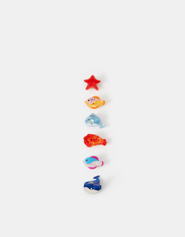 6-Pack Mini Ocean Friends Claw Clips, , large