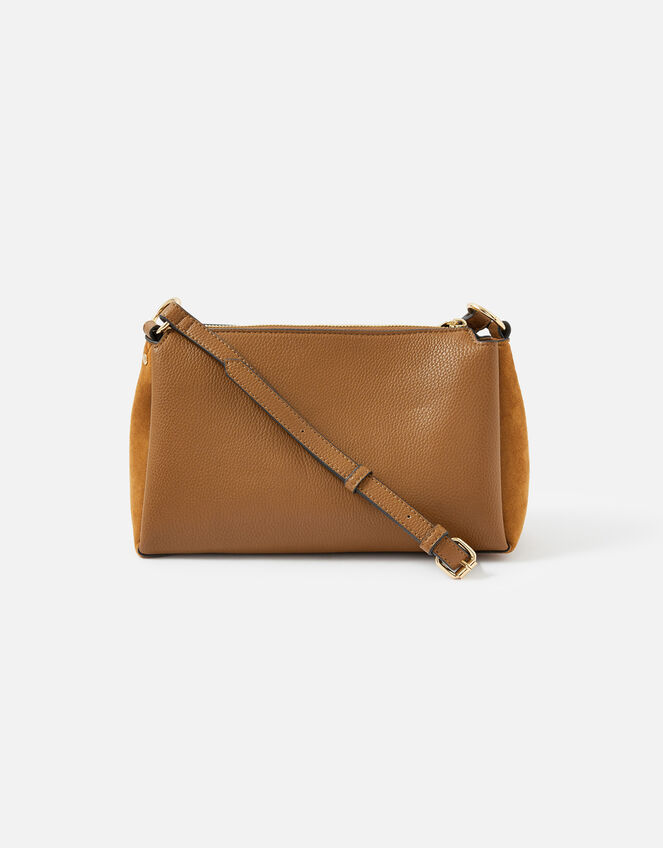 Sofia Suedette Cross-Body Bag, Tan (TAN), large