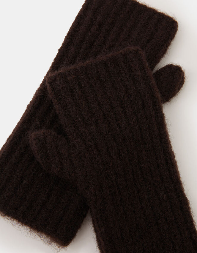 Rib Knit Wrist Warmers, , large