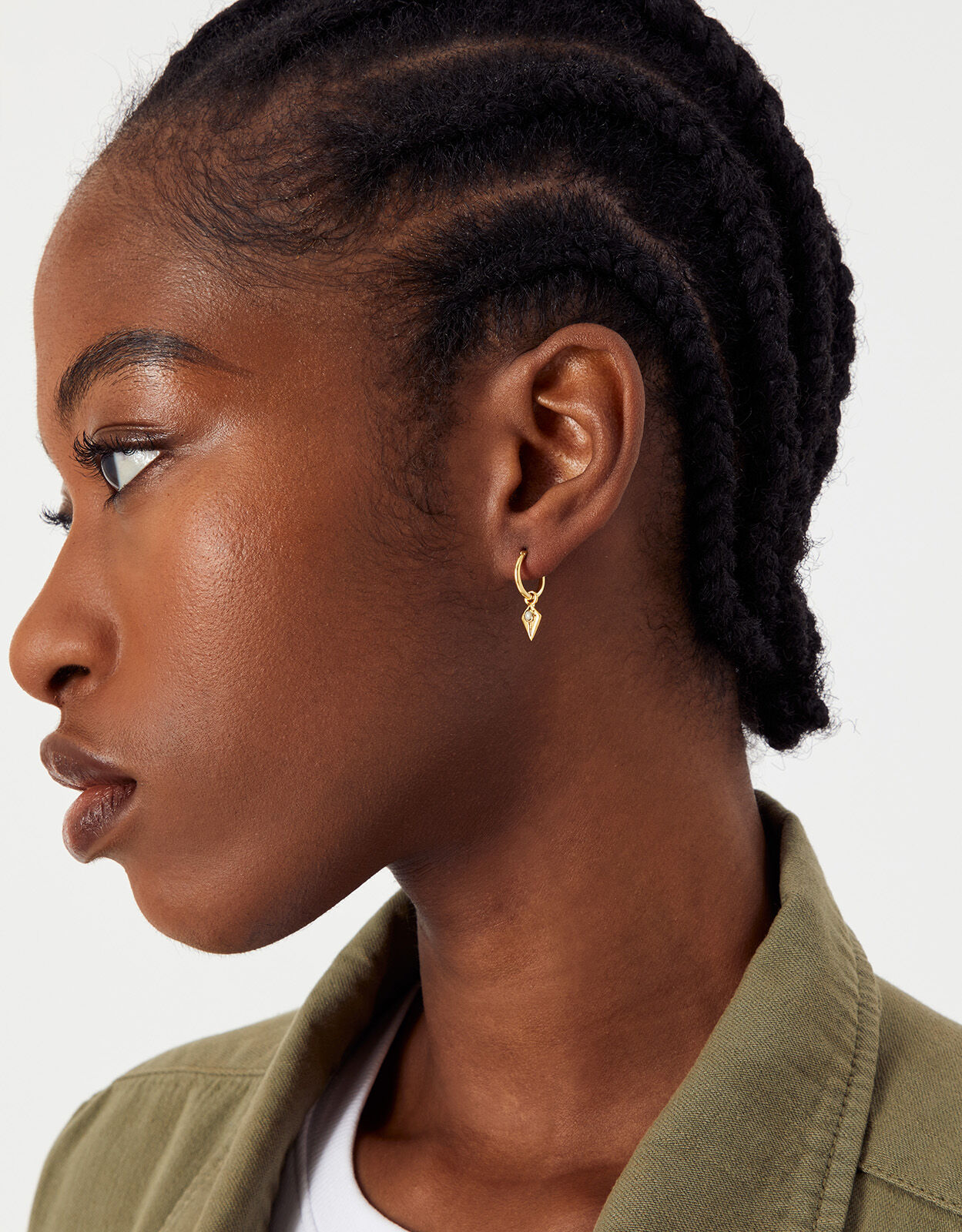Large triangle online hoop earrings