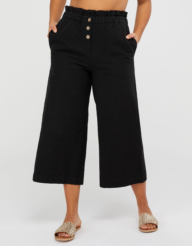 Cotton Beach Trousers, Black (BLACK), large