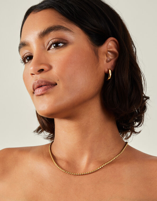 14ct Gold-Plated Stainless Steel Twist Chain Necklace, , large