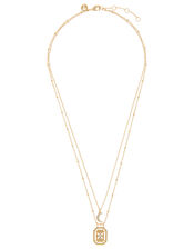 Gold-Plated Celestial Pendant Necklace, , large
