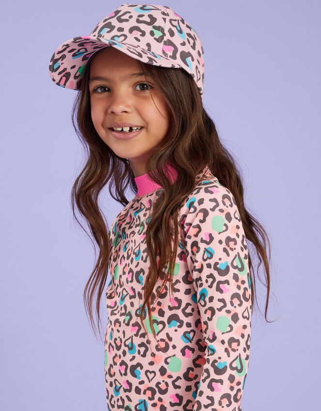 Girls Leopard Print Baseball Cap, Multi (BRIGHTS MULTI), large