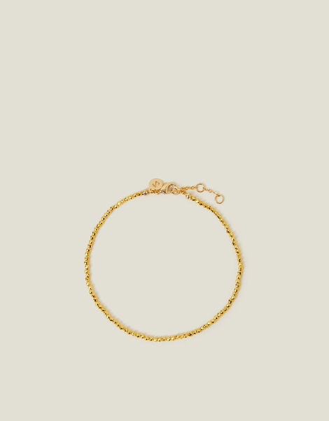 14ct Gold-Plated Bead Anklet, , large