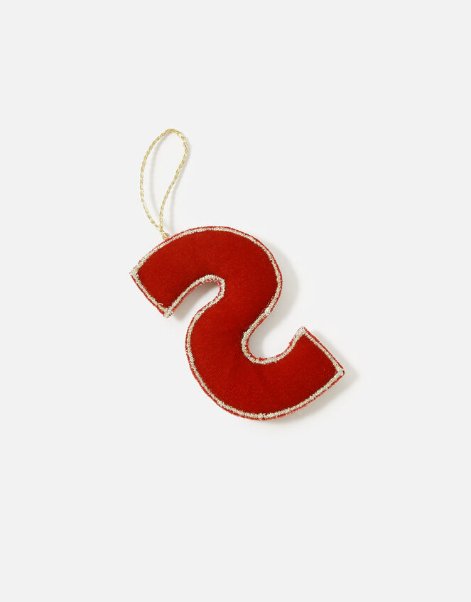 Embellished Initial Hanging Decoration, Red (RED), large