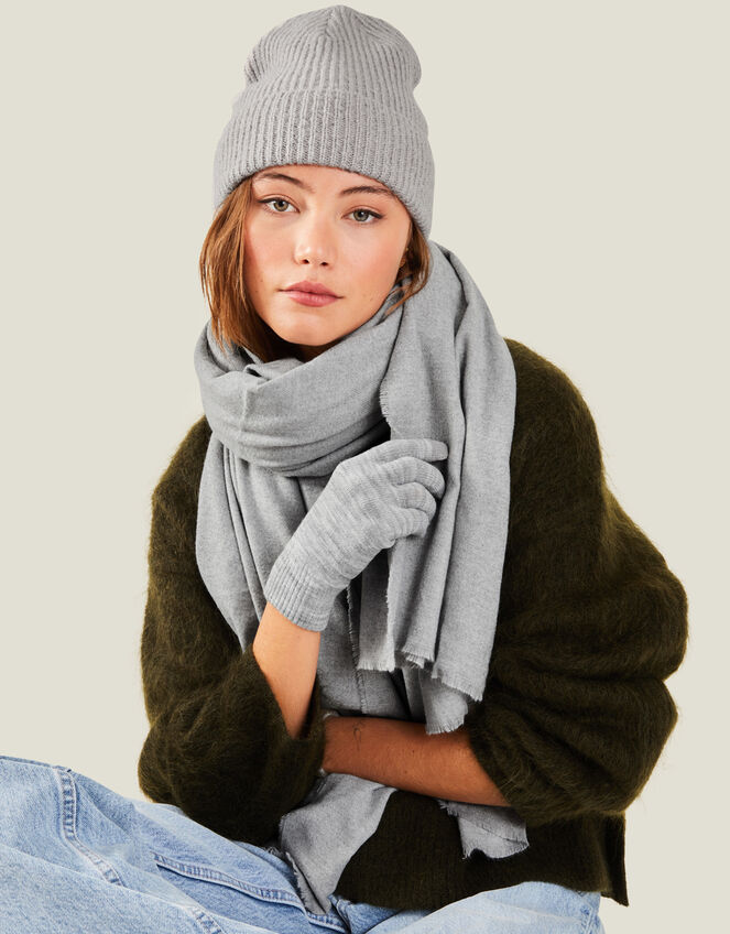 Gray Hat Scarf Set 